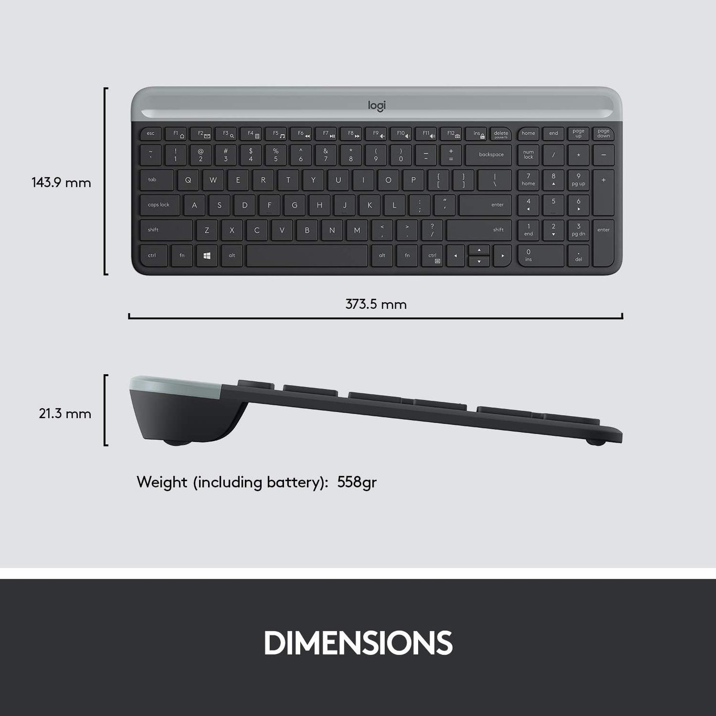 Logitech MK470 Slim Wireless Keyboard and Mouse Combo Graphite