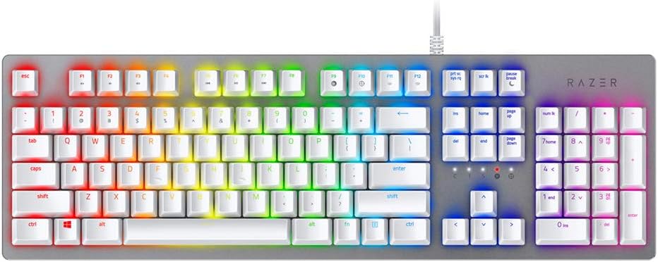 Razer Huntsman Mercury Ed. - Mechanical Gaming Keyboard with Opto-Mechanical Switches, Lifetime of 100 Million Keystrokes, RGB Chroma Lighting - US Layout - Mercury/White