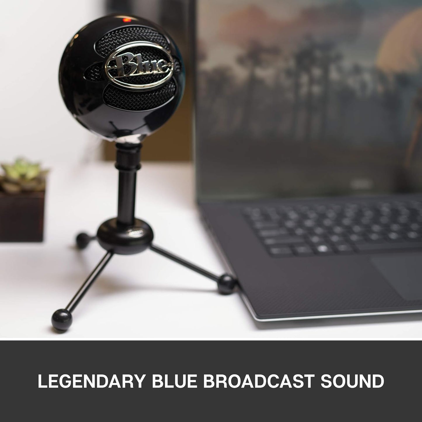 Blue Snowball USB Microphone for PC, Mac, Gaming, Recording, Streaming, Podcasting, Condenser Mic with Cardioid and Omnidirectional Pickup Patterns, Stylish Retro Design – Black