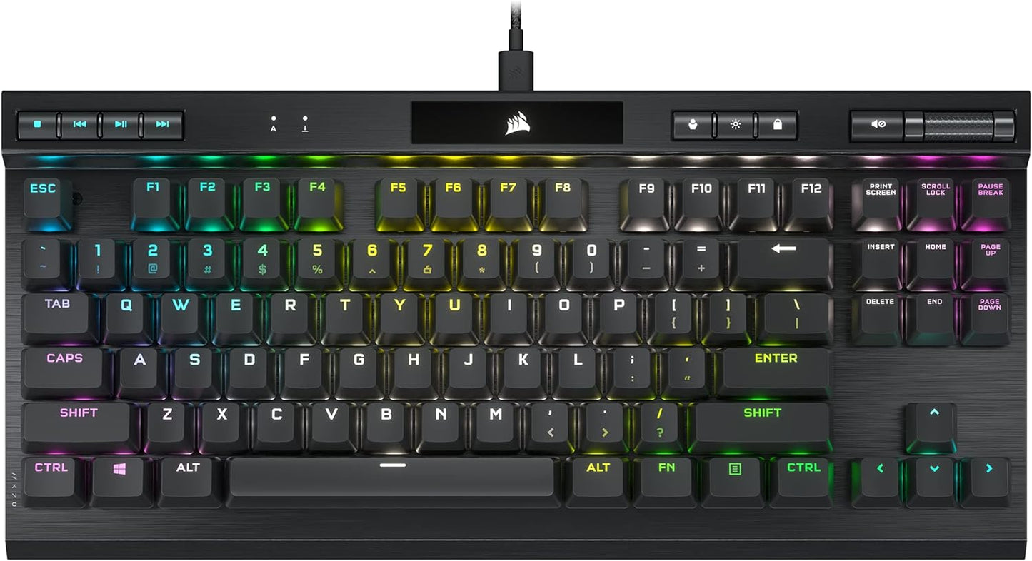 Corsair K70 RGB TKL CHAMPION SERIES Tenkeyless Optical-Mechanical Gaming Keyboard in Black