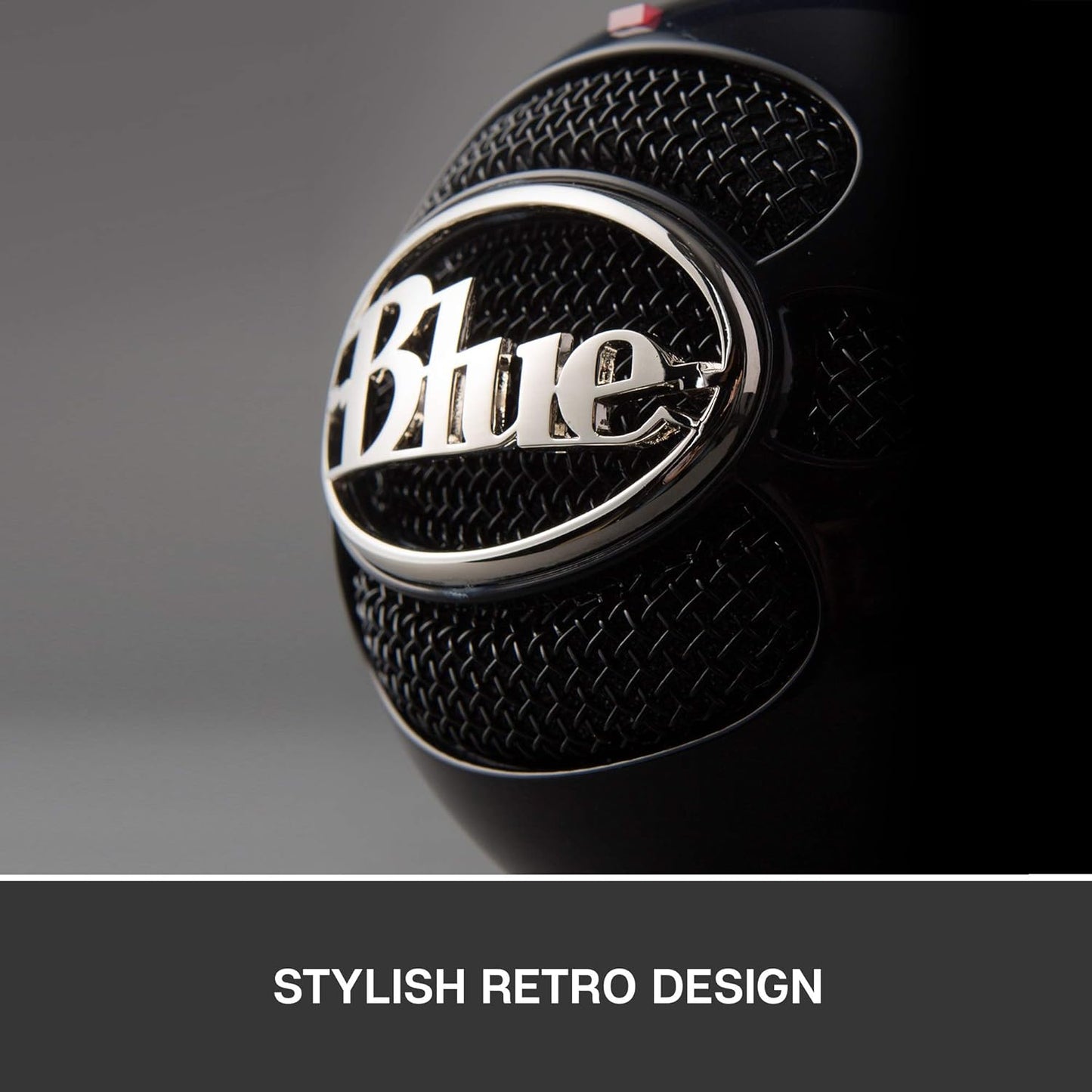 Blue Snowball USB Microphone for PC, Mac, Gaming, Recording, Streaming, Podcasting, Condenser Mic with Cardioid and Omnidirectional Pickup Patterns, Stylish Retro Design – Black