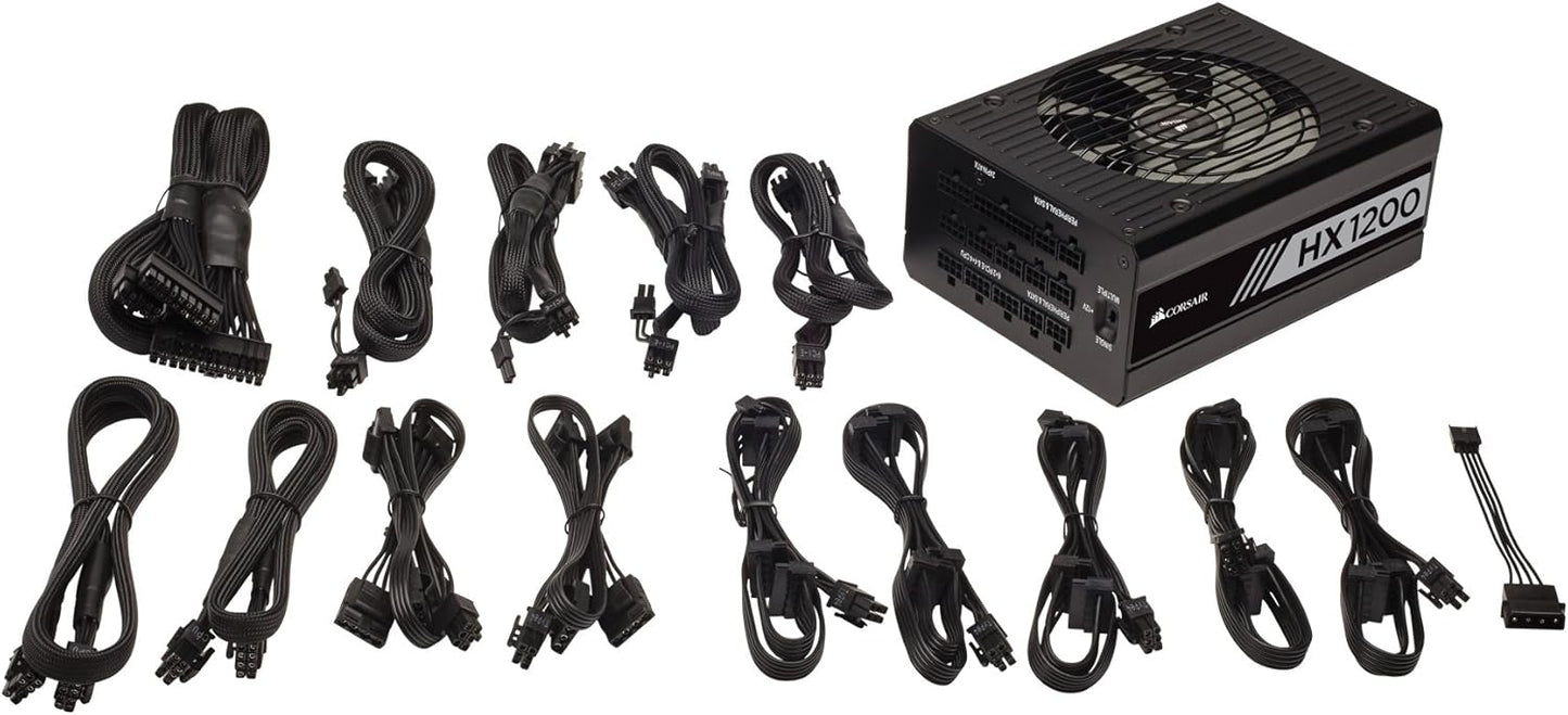 Corsair HX1200 1200W 80+ Platinum Fully Modular Power Supply Unit - Black