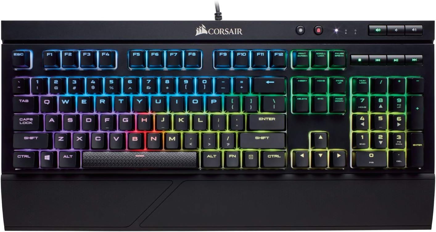 Corsair - K68 RGB Mechanical Gaming Keyboard RGB Backlit Cherry MX Red Switch - Black