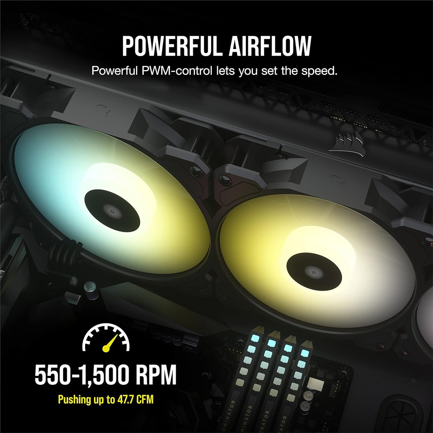 CORSAIR iCUE SP120 RGB ELITE Performance 120mm PWM Triple Fan Kit with iCUE Lighting Node CORE - Black