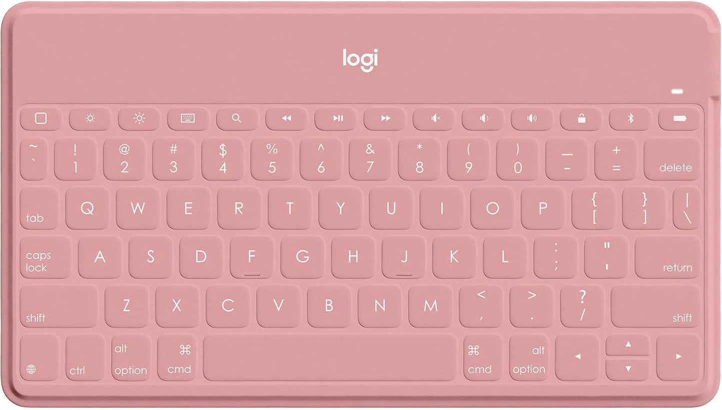 Logitech Keys-to-Go Super-Slim and Super-Light Bluetooth Keyboard for iPhone, iPad, Mac and Apple TV, Including iPad Air 5th Gen (2022) - Blush Pink