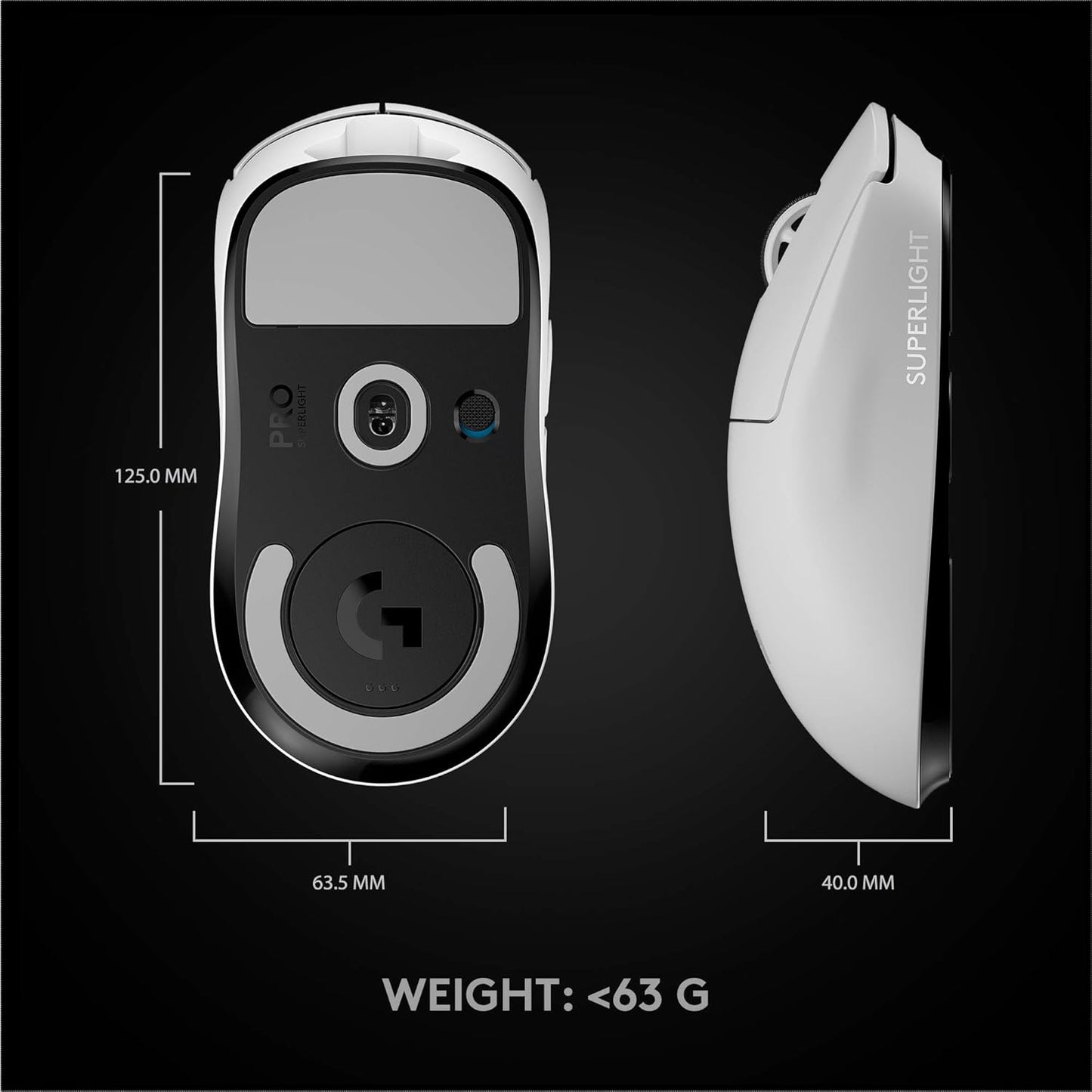 Logitech G PRO X SUPERLIGHT Wireless Gaming Mouse- White
