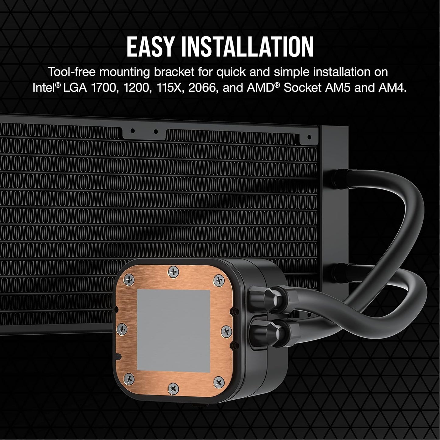 Corsair H100x RGB Elite Liquid CPU Cooler (CW-9060065-WW2) for Desktop-32 Dynamic LEDs SP120 Series PWM Fans with AirGuide Intel® LGA 1700, 1200, 115X, 2066, AMD® AM5/AM4 Sockets Black