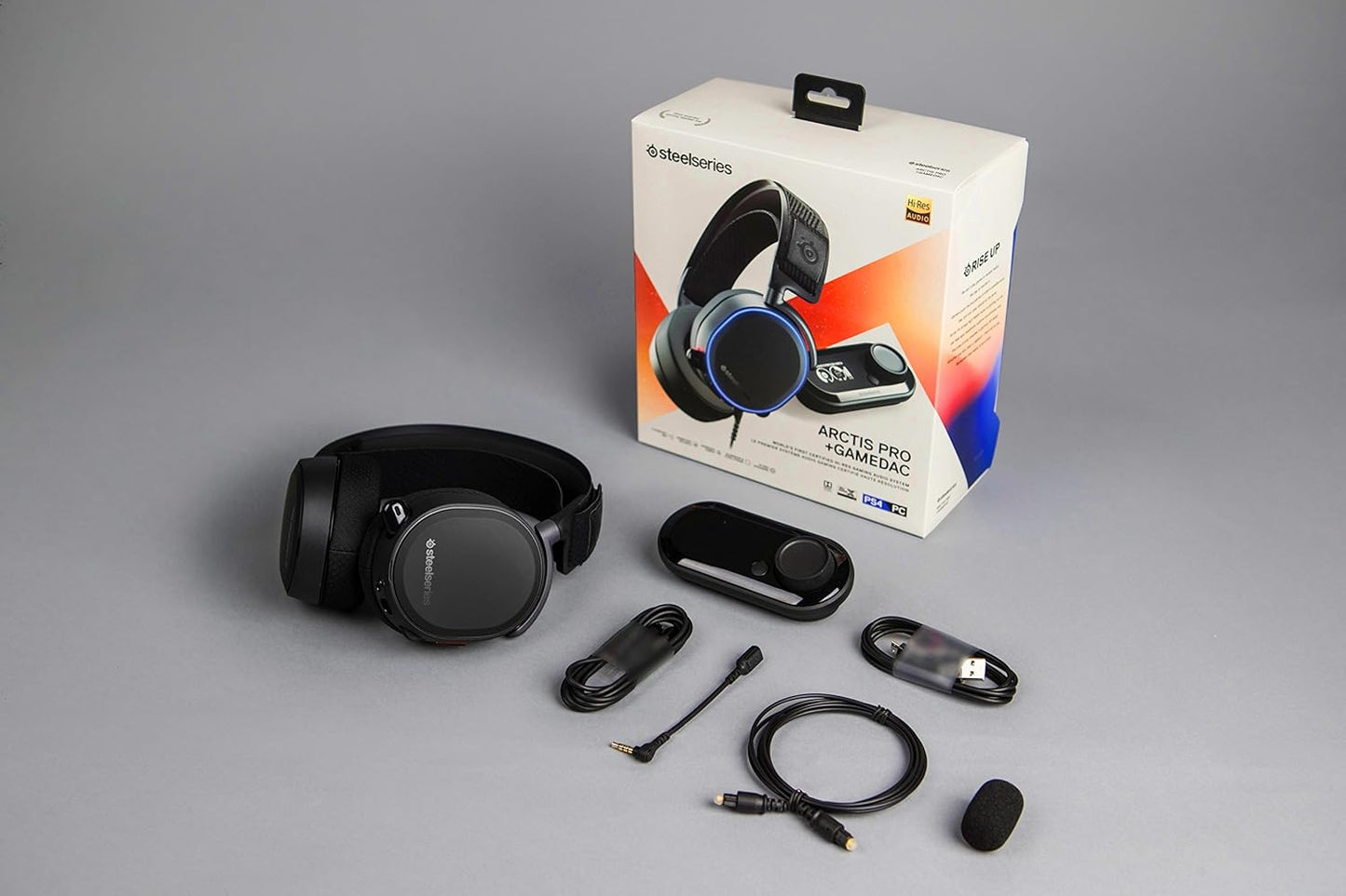SteelSeries Arctis Pro + GameDAC Wired Gaming Headset - Certified Hi-Res Audio - Dedicated DAC and Amp - for PS5/PS4 and PC - Black