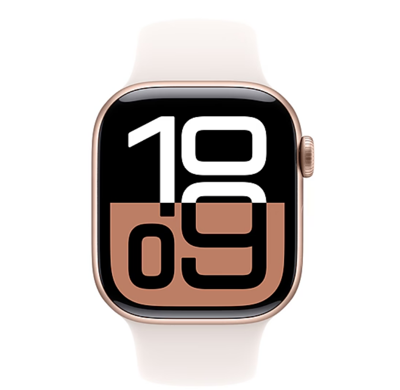 Apple Watch Series 10 [GPS 42mm] Smartwatch with ROSE GOLD Aluminium Case with Light Blush Sport Band . Fitness Tracker, ECG App, Always-On Retina Display, Water Resistant