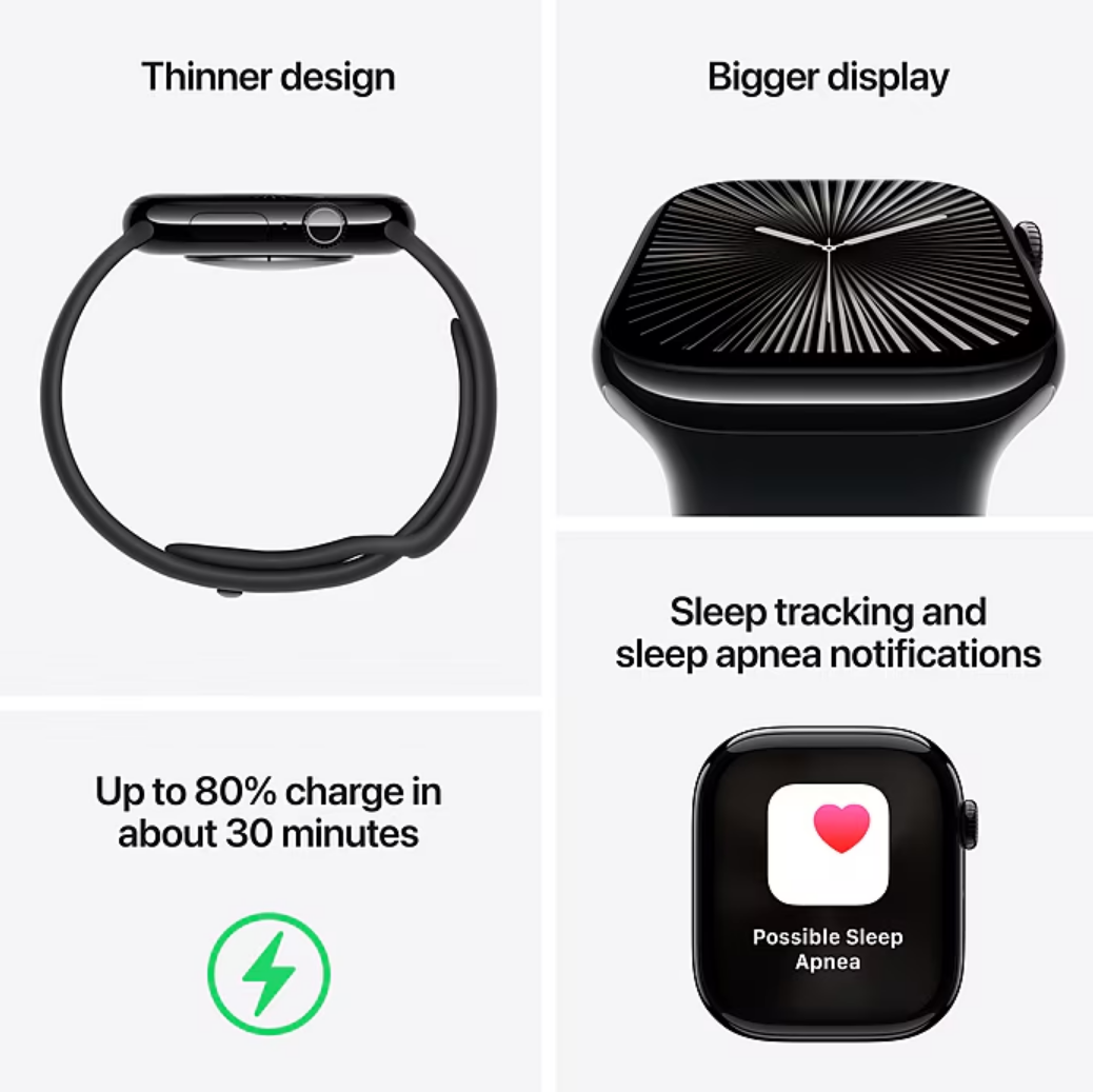 Apple Watch Series 10 [GPS 42mm] Smartwatch with ROSE GOLD Aluminium Case with Light Blush Sport Band . Fitness Tracker, ECG App, Always-On Retina Display, Water Resistant