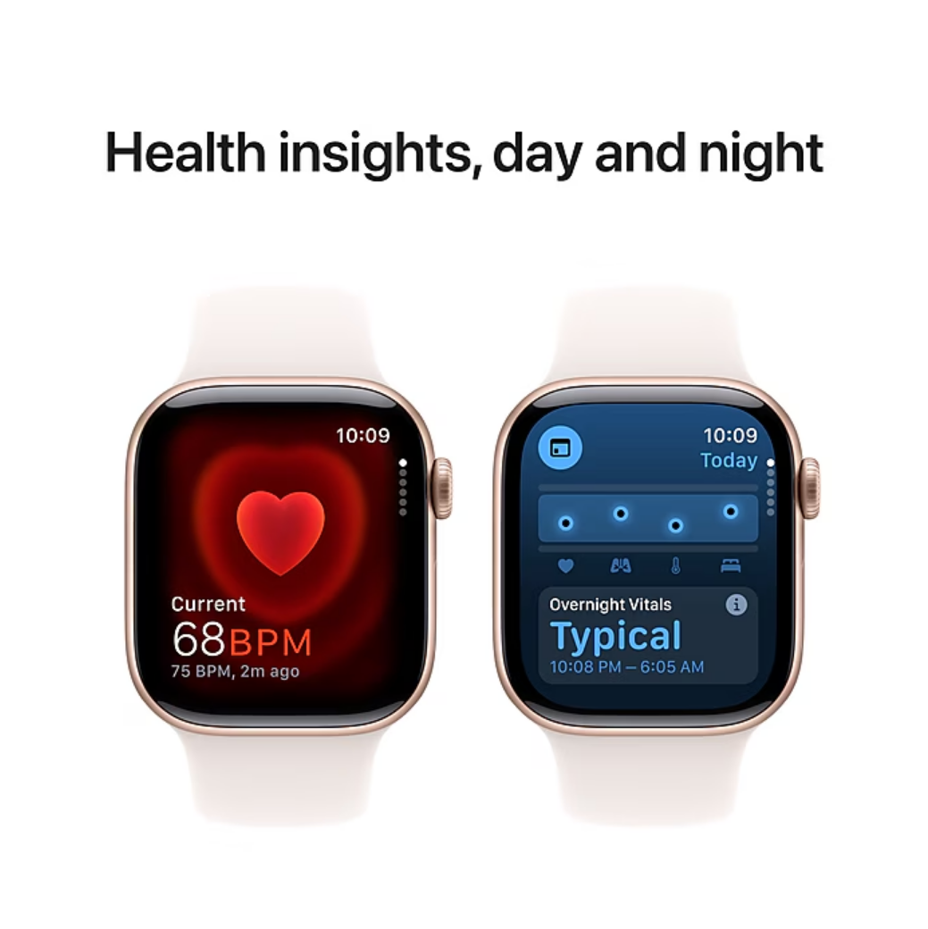 Apple Watch Series 10 [GPS 42mm] Smartwatch with ROSE GOLD Aluminium Case with Light Blush Sport Band . Fitness Tracker, ECG App, Always-On Retina Display, Water Resistant