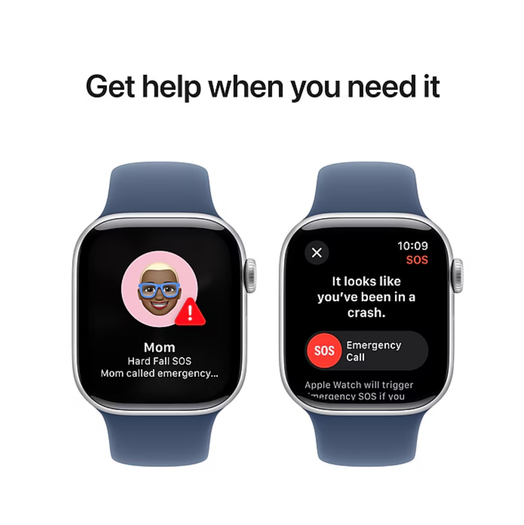Apple Watch Series 10 [GPS 42mm] Smartwatch with Silver Aluminum Case with Blue Cloud Sport Loop . Fitness Tracker, ECG App, Always-On Retina Display, Water Resistant
